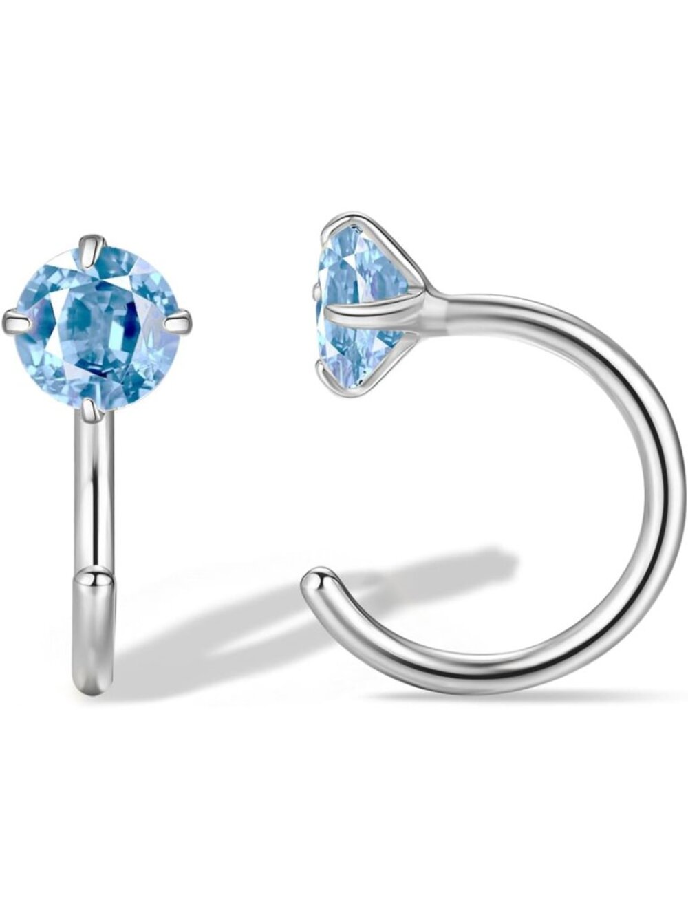 Sterling Silver Small Huggie Half Hoop Earrings for Women | Elegant